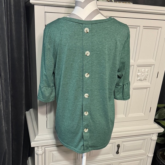 Green SHEIN Women's Top with Faux Button Down Back Size Large - Picture 8 of 11